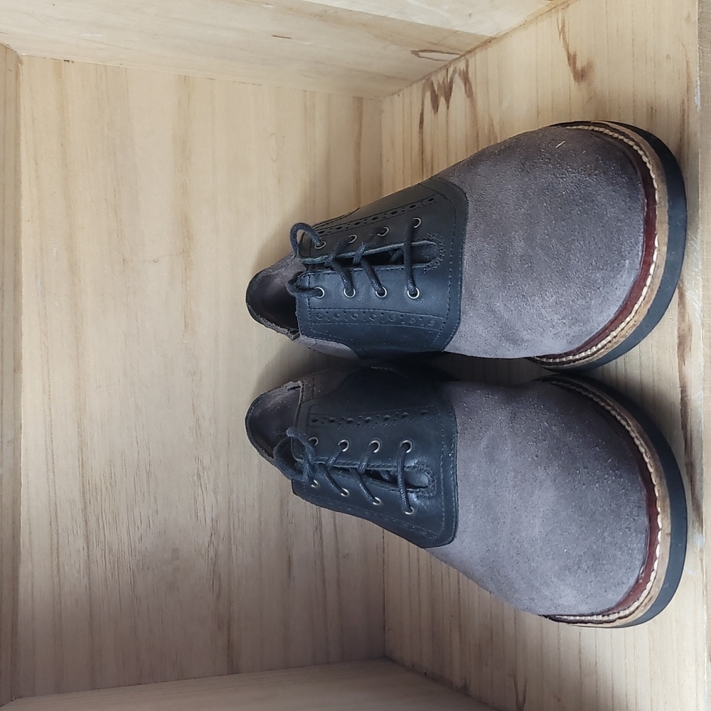 Cole Haan Mens Gray Oxford Shoes - Picture 4 of 10